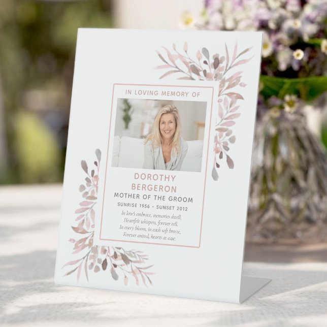 In Loving Memory Of Floral Wedding Pedestal Sign (Creator Uploaded)