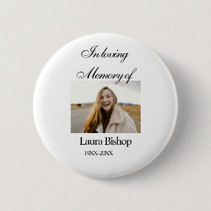 In loving memory of funeral keepsake add name year 6 cm round badge