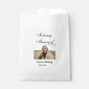 In loving memory of funeral keepsake add name year favour bags