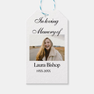 In loving memory of funeral keepsake add name year gift tags
