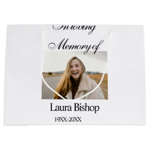 In loving memory of funeral keepsake add name year large gift bag