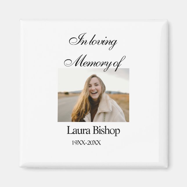 In loving memory of funeral keepsake add name year magnet (Front)