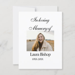 In loving memory of funeral keepsake add name year postcard
