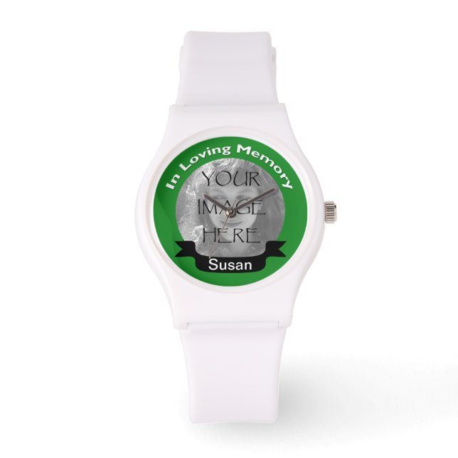 In Loving Memory Of  Green Photo Watch (Front)