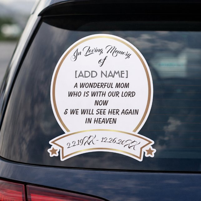 In Loving Memory of Mum [ADD NAME] Car Sticker (Creator Uploaded)