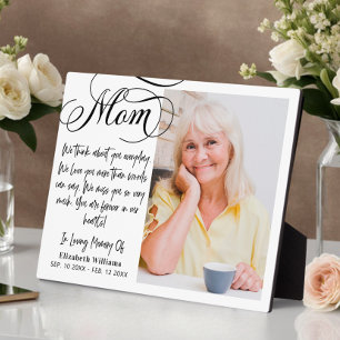 In Loving Memory Of Mum Photo Poem Plaque