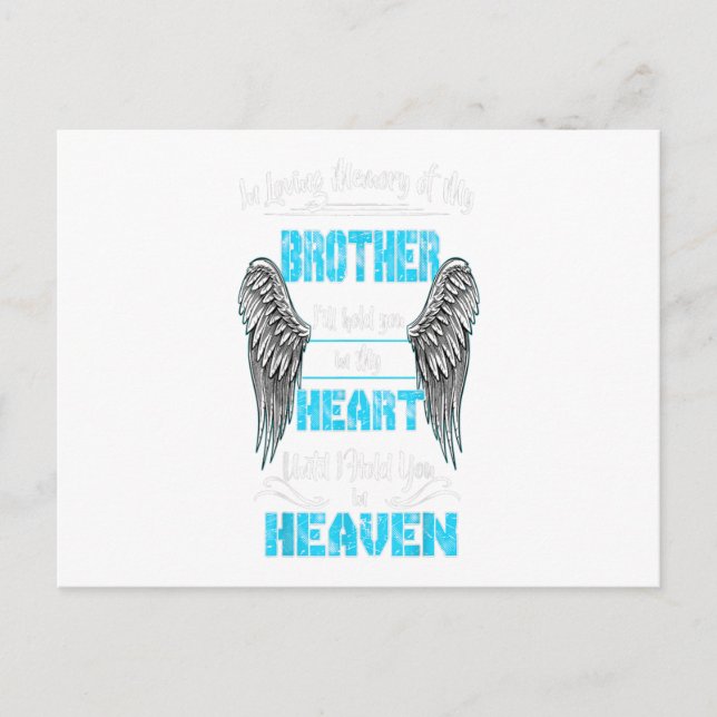 In Loving Memory Of My Brother I'll Hold You Gift Announcement Postcard (Front)