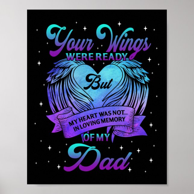 In Loving Memory Of My Dad Suicide Prevention Awar Poster (Front)