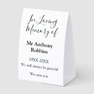 In Loving memory of name funeral memory keepsake
