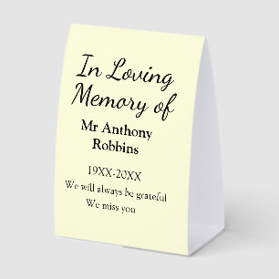 In Loving memory of name funeral memory keepsake
