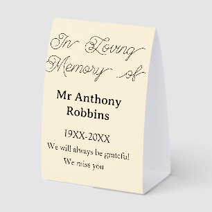 In Loving memory of name funeral memory keepsake