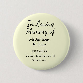 In Loving memory of name funeral memory keepsake 6 Cm Round Badge