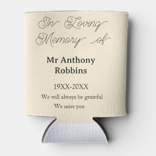 In Loving memory of name funeral memory keepsake Can Cooler