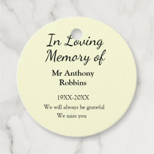 In Loving memory of name funeral memory keepsake Favour Tags