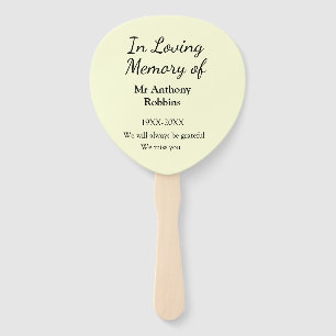 In Loving memory of name funeral memory keepsake Hand Fan