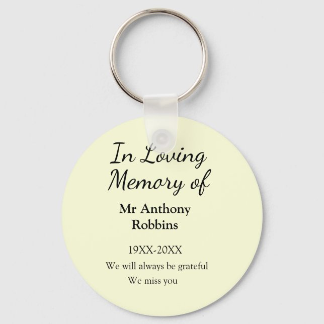 In Loving memory of name funeral memory keepsake Key Ring (Front)