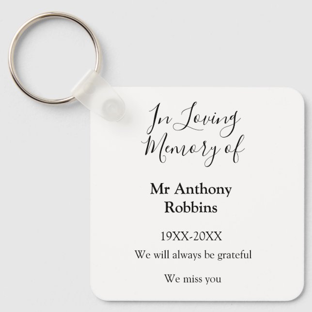 In Loving memory of name funeral memory keepsake Key Ring (Front)