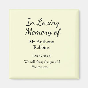 In Loving memory of name funeral memory keepsake Magnet