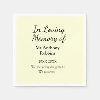 In Loving memory of name funeral memory keepsake Napkin