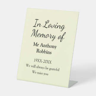 In Loving memory of name funeral memory keepsake Pedestal Sign