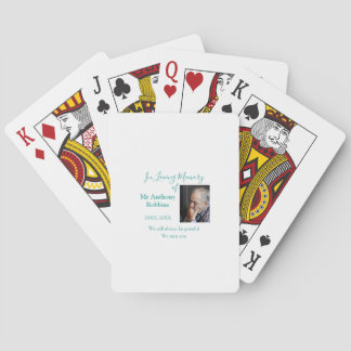 In Loving memory of name funeral memory keepsake Playing Cards