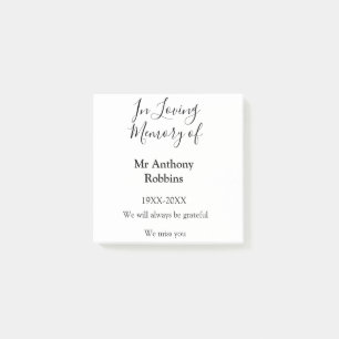 In Loving memory of name funeral memory keepsake Post-it Notes