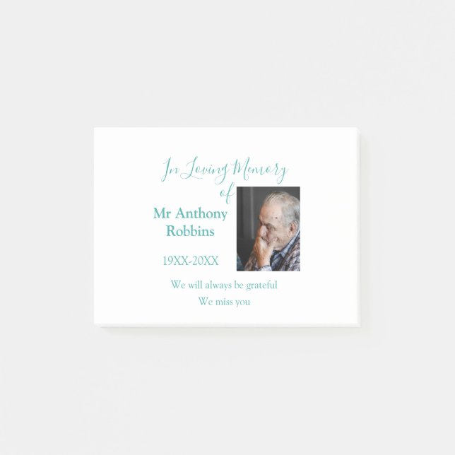 In Loving memory of name funeral memory keepsake Post-it Notes (Front)