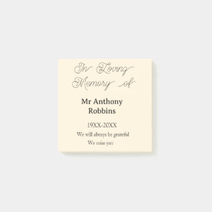In Loving memory of name funeral memory keepsake Post-it Notes