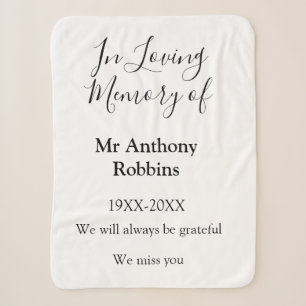 In Loving memory of name funeral memory keepsake Sherpa Blanket