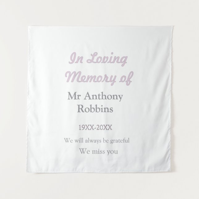 In Loving memory of name funeral memory keepsake Tapestry (Front)