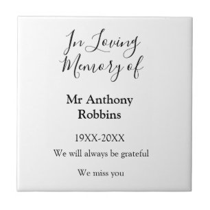 In Loving memory of name funeral memory keepsake Tile