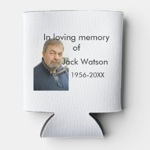 In loving memory of name year photo modern funeral can cooler