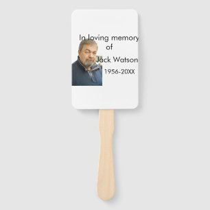 In loving memory of name year photo modern funeral hand fan