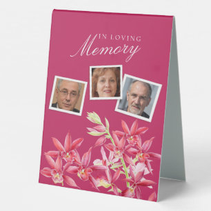 In loving memory orchid watercolor wedding photo