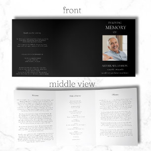 In loving memory  order of service  Tri-Fold announcement