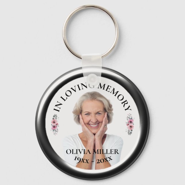 IN LOVING MEMORY. Personalise Photo Keychain (Front)