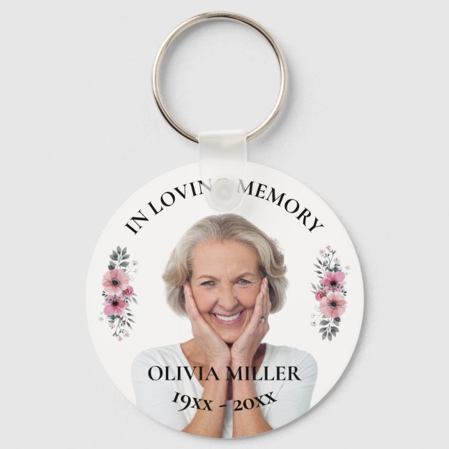 In Loving Memory. Personalise Photo Keychain (Front)