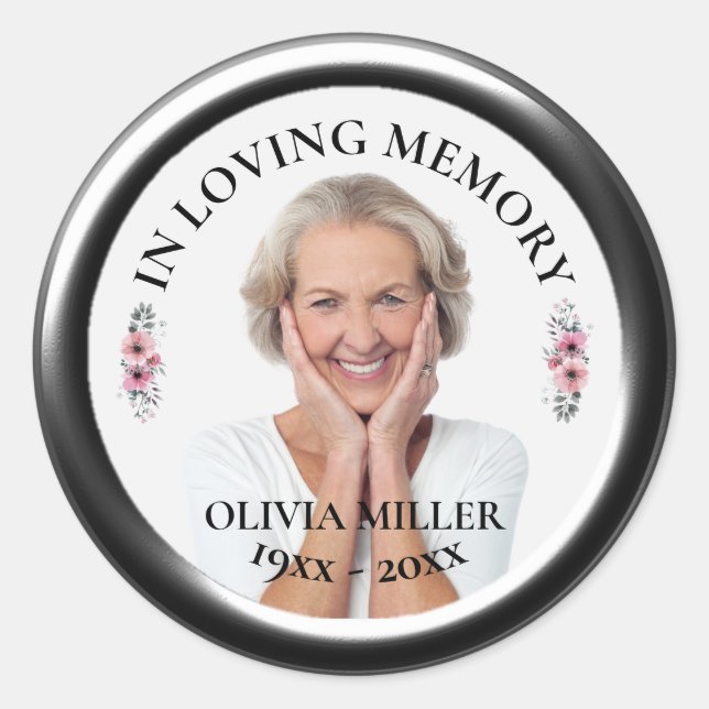 IN LOVING MEMORY. Personalise Photo Sticker (Front)