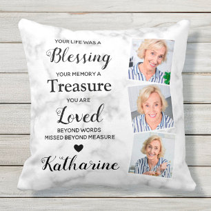 In Loving Memory Personalised 3 Photo Memorial Cushion
