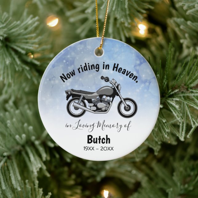 In Loving Memory Personalised Motorcycle Ornament (Tree)