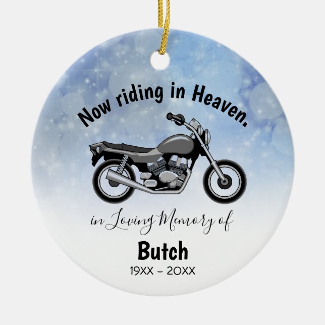 In Loving Memory Personalised Motorcycle Ornament (Front)