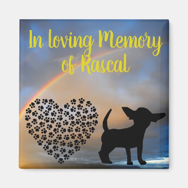 In Loving Memory Personalised Name Memorial Dog Magnet (Front)