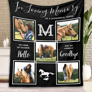 In Loving Memory Personalised Pet Horse Memorial Fleece Blanket