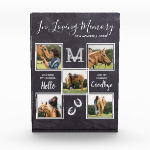 In Loving Memory Personalised Pet Horse Memorial Photo Block