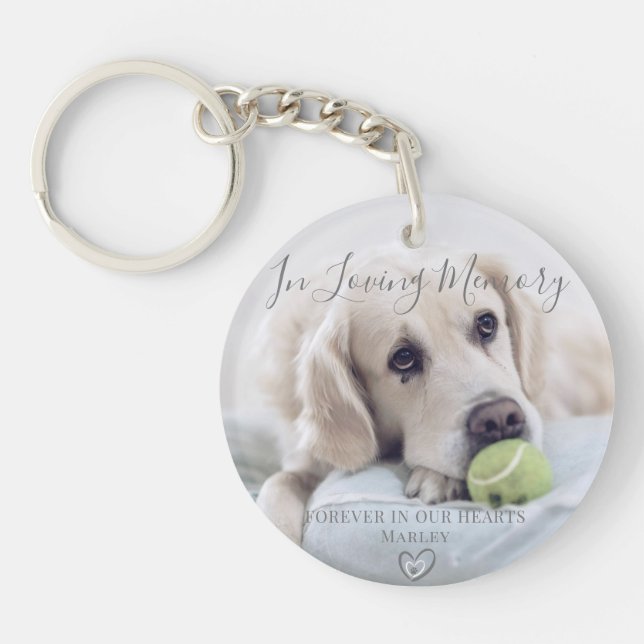 In Loving Memory Personalised Pet Loss Gift Photo Key Ring (Front)