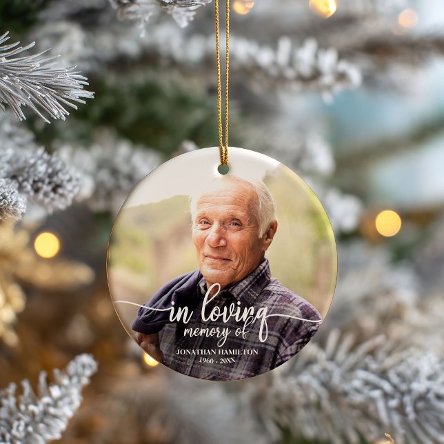 In Loving Memory Personalised Photo Memorial Ceramic Tree Decoration (Creator Uploaded)