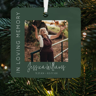 In Loving Memory Personalised Photo Memorial Metal Tree Decoration