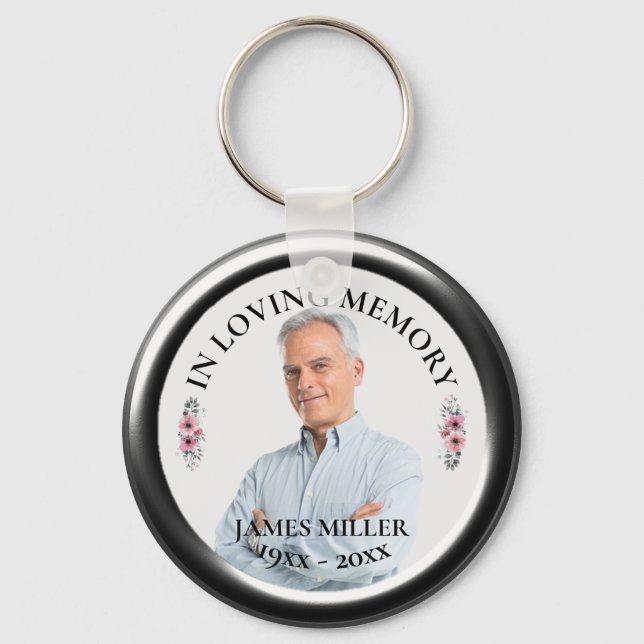 IN LOVING MEMORY. Personalize Photo Keychain (Front)