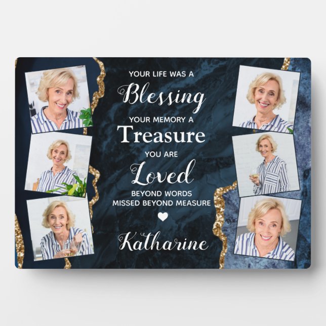 In Loving Memory Personalized 6 Picture Memorial Plaque (Front)