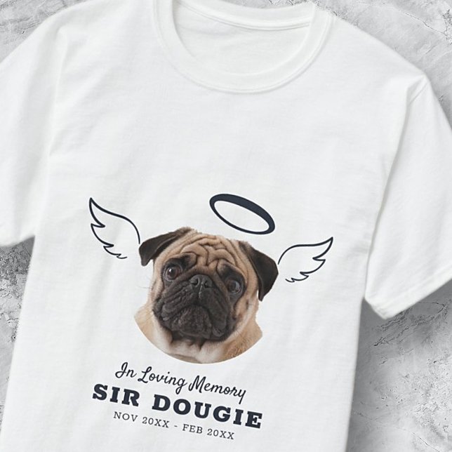 In Loving Memory Pet Angel Wings Photo Memorial T-Shirt (Creator Uploaded)